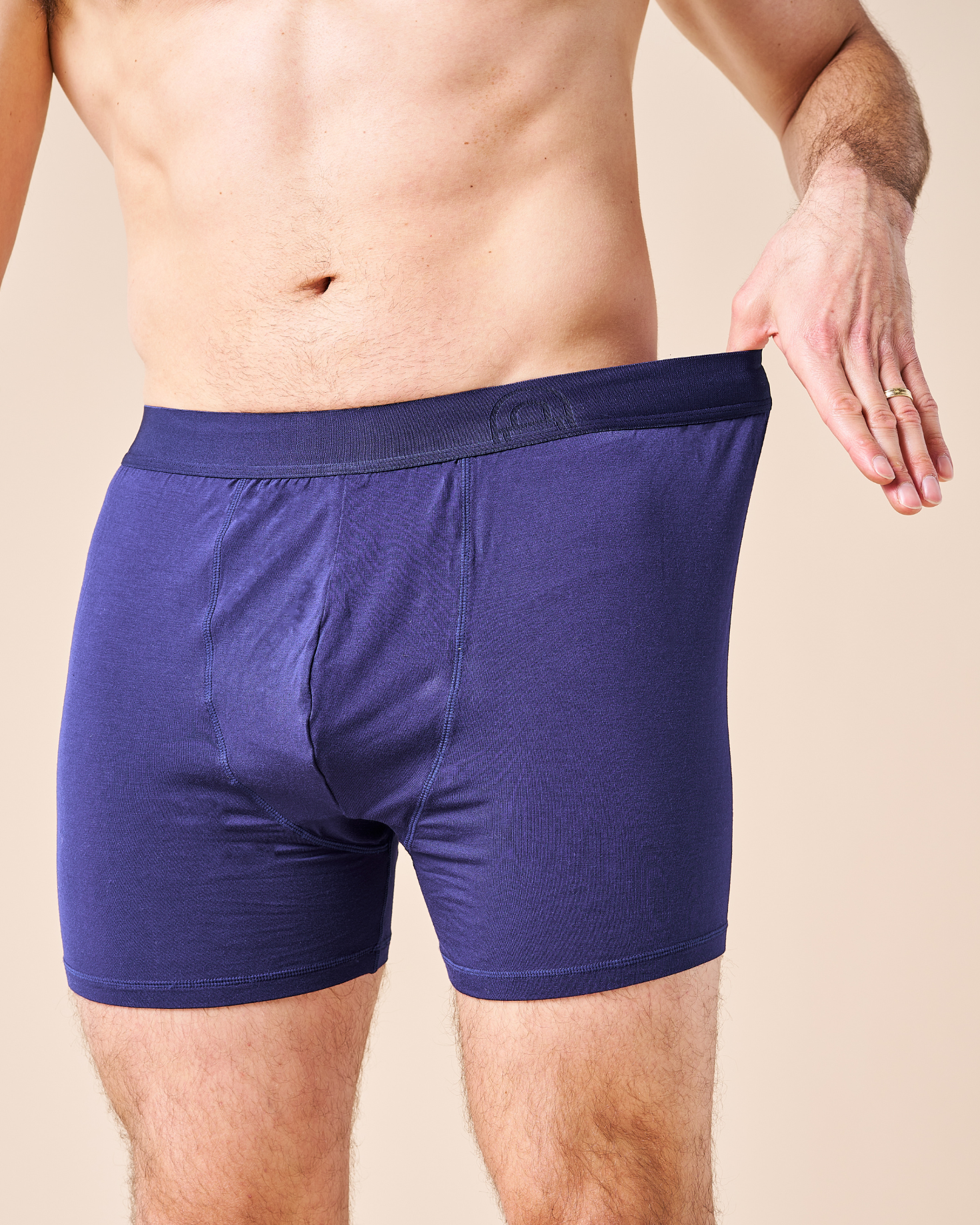 model showing stretchy comfort band 
